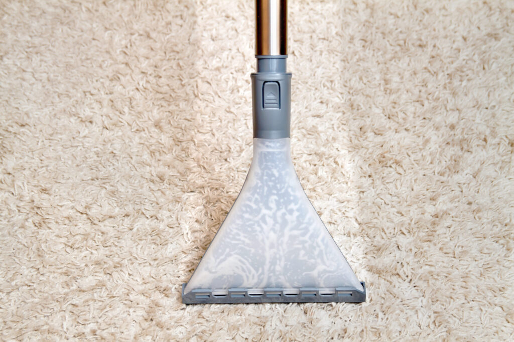 Carpet cleaning with vacuum cleaner